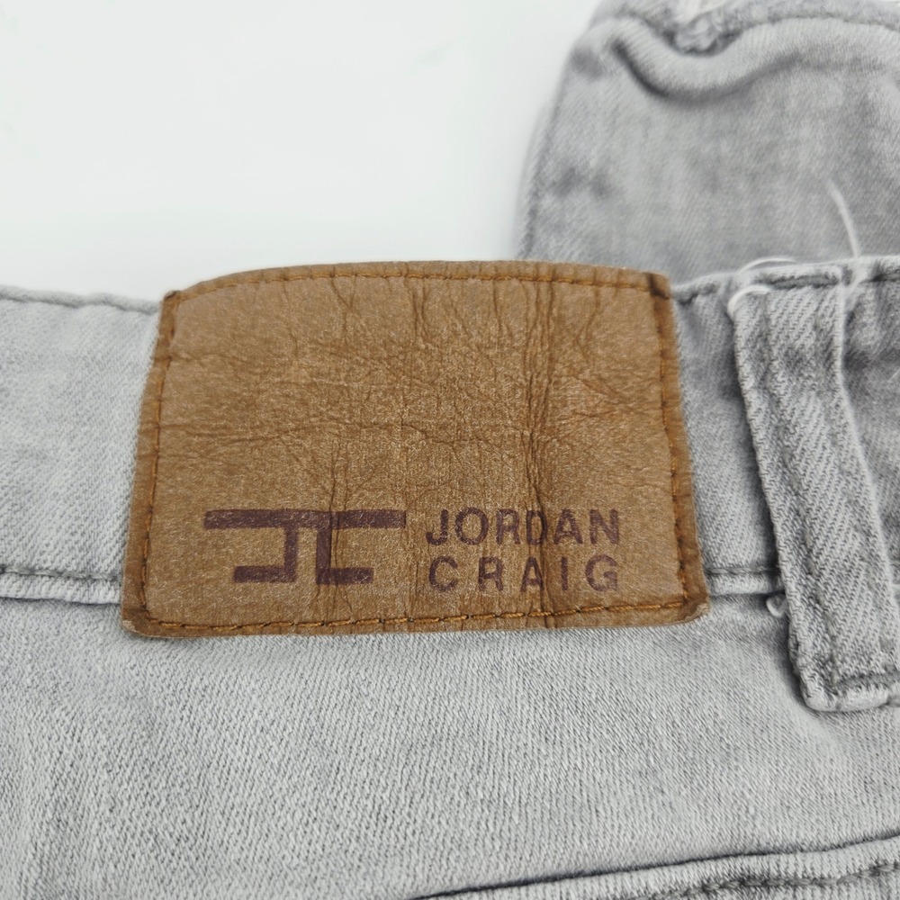 Jordan Craig Sean Fit Grey Distressed Slim Stretch Denim Jeans 34 Short Thrashed - Picture 6 of 14